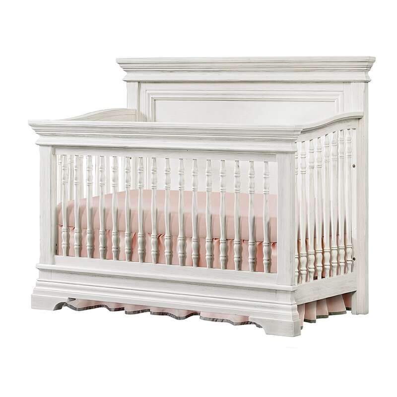 white washed baby crib