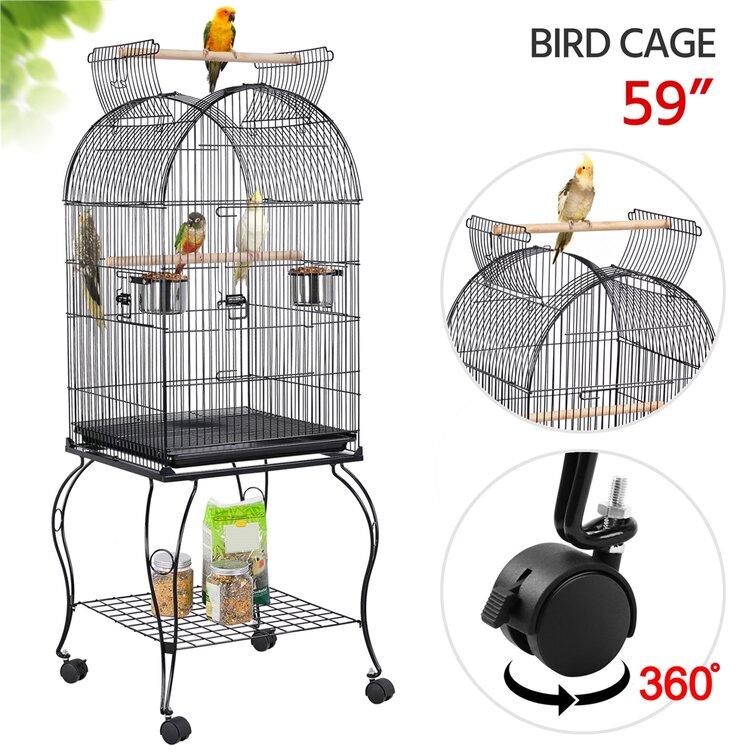 RUZYY Bird Cage Perch Stand Holder Plastic Bird Finch Canary Budgie Cage Platform