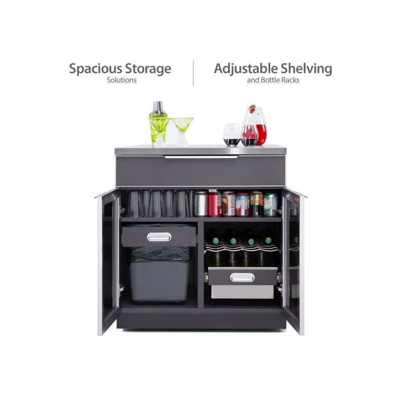 Newage Products Outdoor Kitchen 104 W X 24 D 2 Piece Modular Cabinet Set In Slate Gray Reviews Wayfair