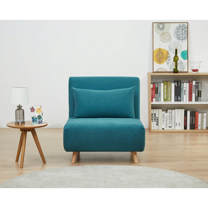 Wrought Studio Tri Fold Light Grey One Seat Futon Chair With
