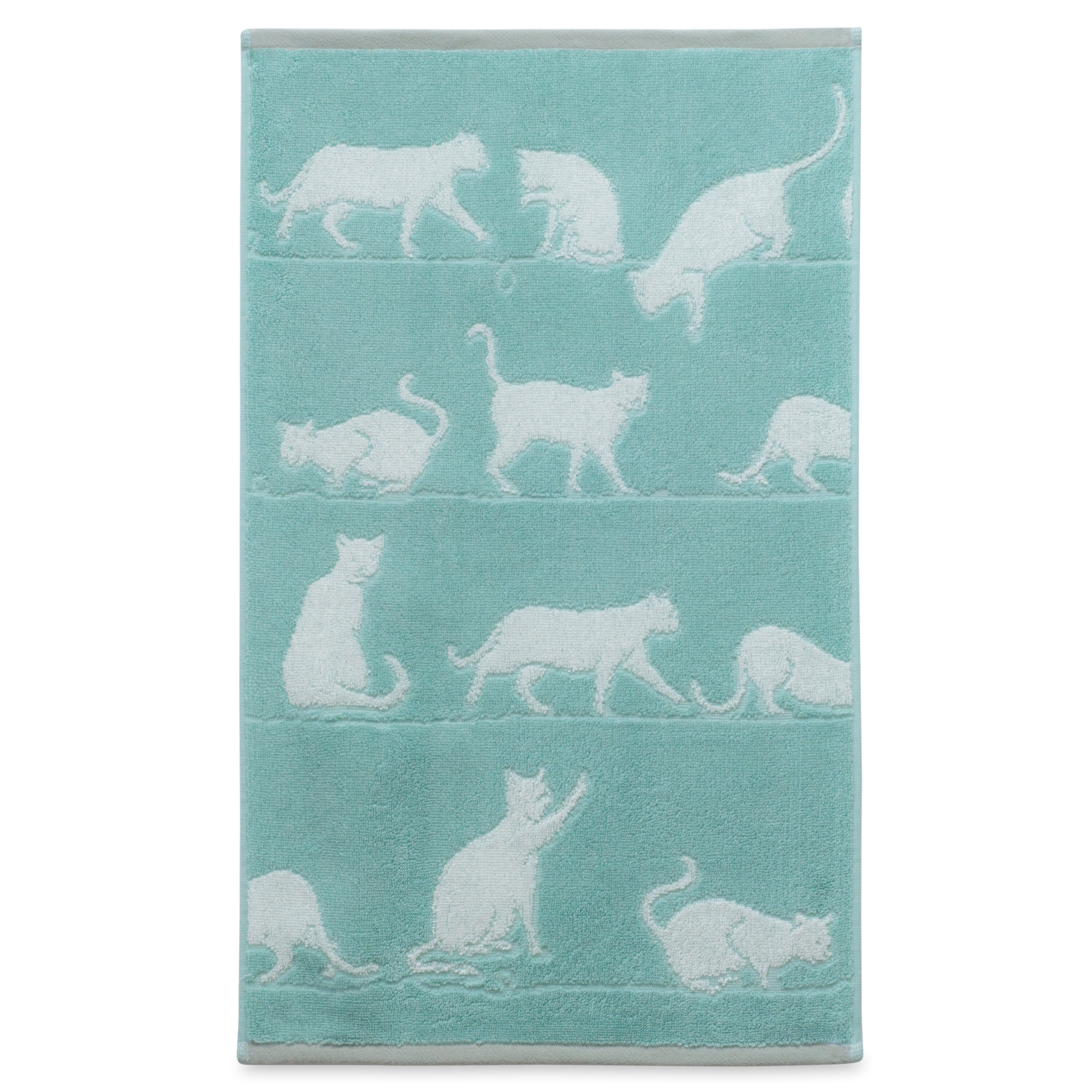 CAT KITTEN CLOTHESLINE NEW BATHROOM KITCHEN TOWEL EMBROIDERED BY LAURA 