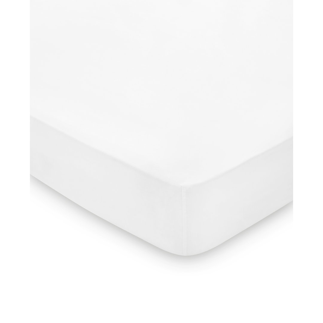 Plain Dyed 300 Thread Count 100% Cotton Percale Fitted Sheet white
