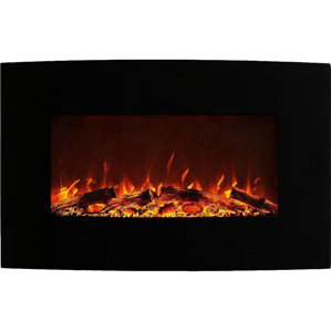 Middleton Black Wall Mount Electric Fireplace by Ebern Designs