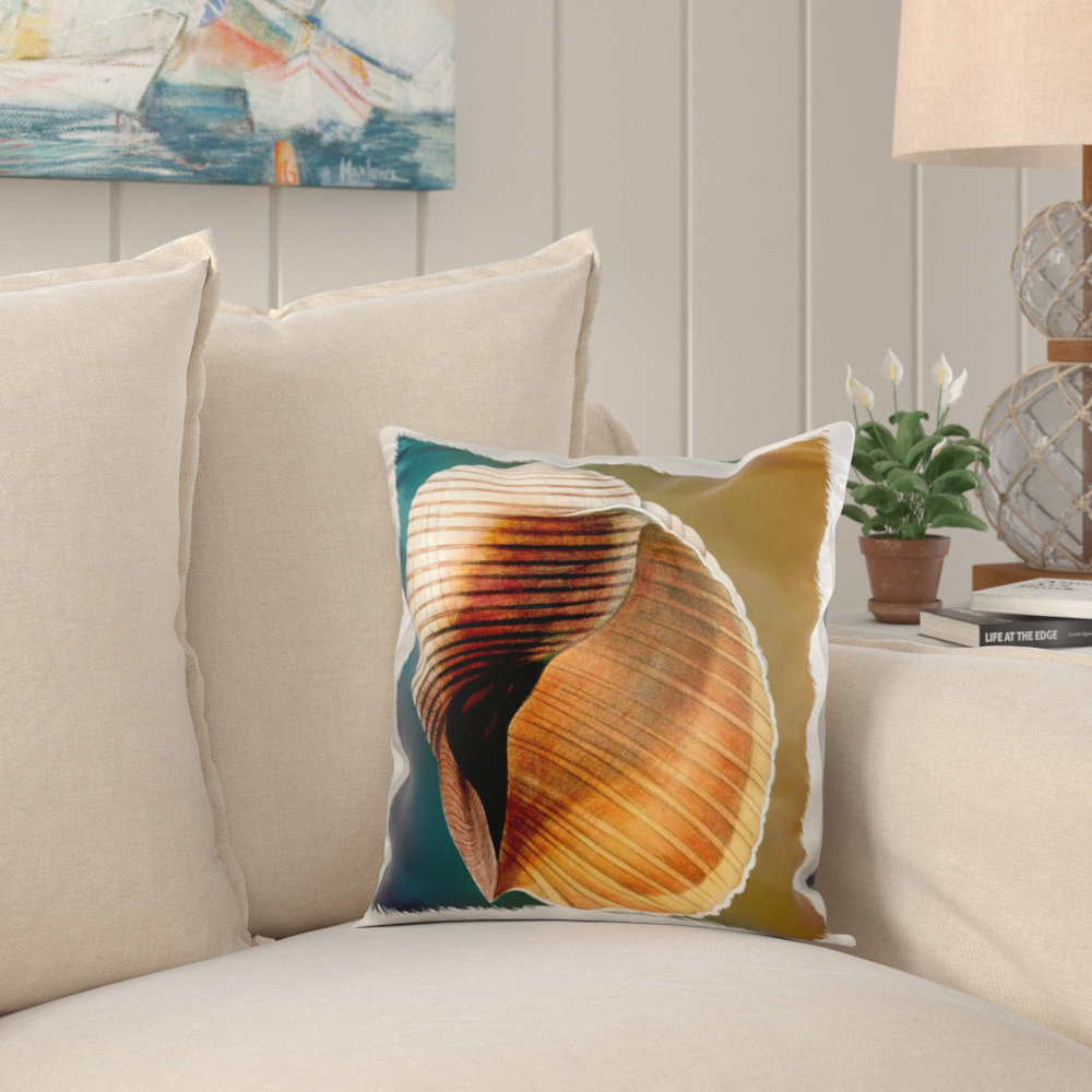 Highland Dunes Houstonia Vintage Shell Beach Theme Nautical Pillow