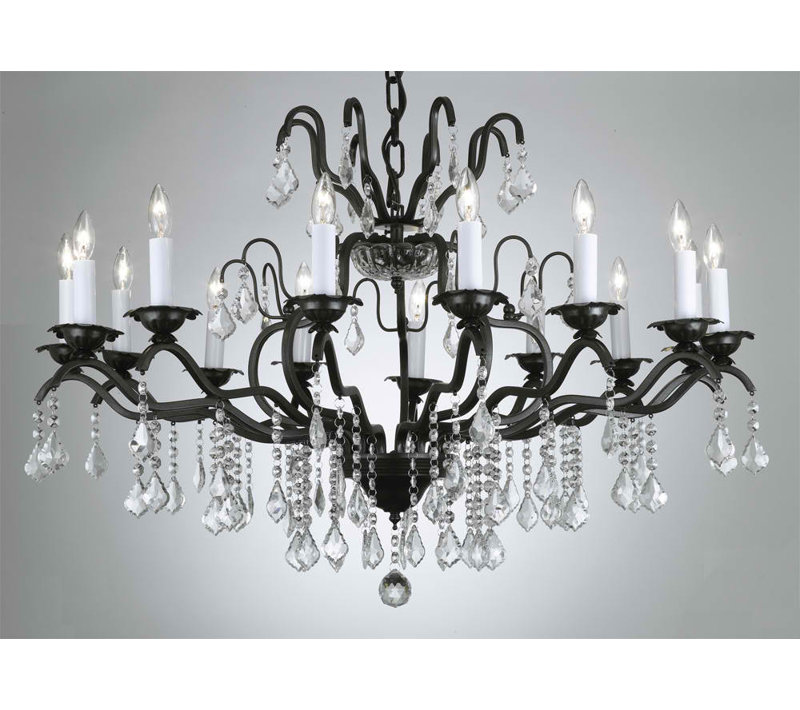 Ophelia Co Karlson 15 Light Candle Style Classic Traditional Chandelier With Wrought Iron Accents Wayfair