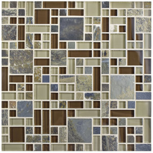 Sierra Random Sized Glass/Stone Mosaic Tile in Versailles Brixton