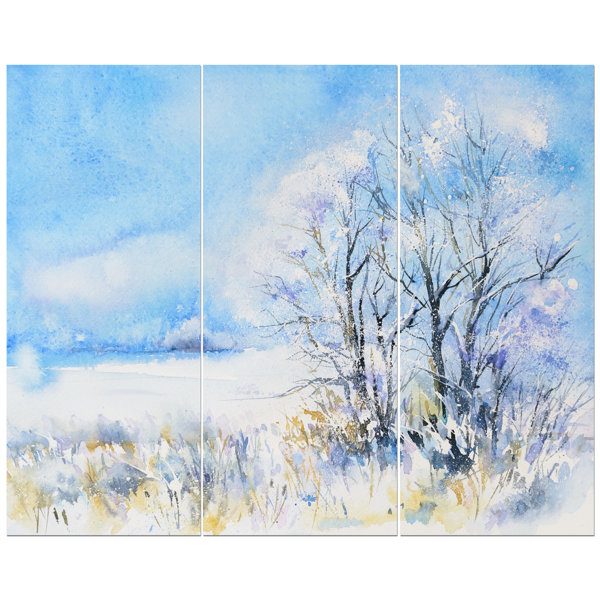East Urban Home Forest In Winter Season Under Blue Sky Oil