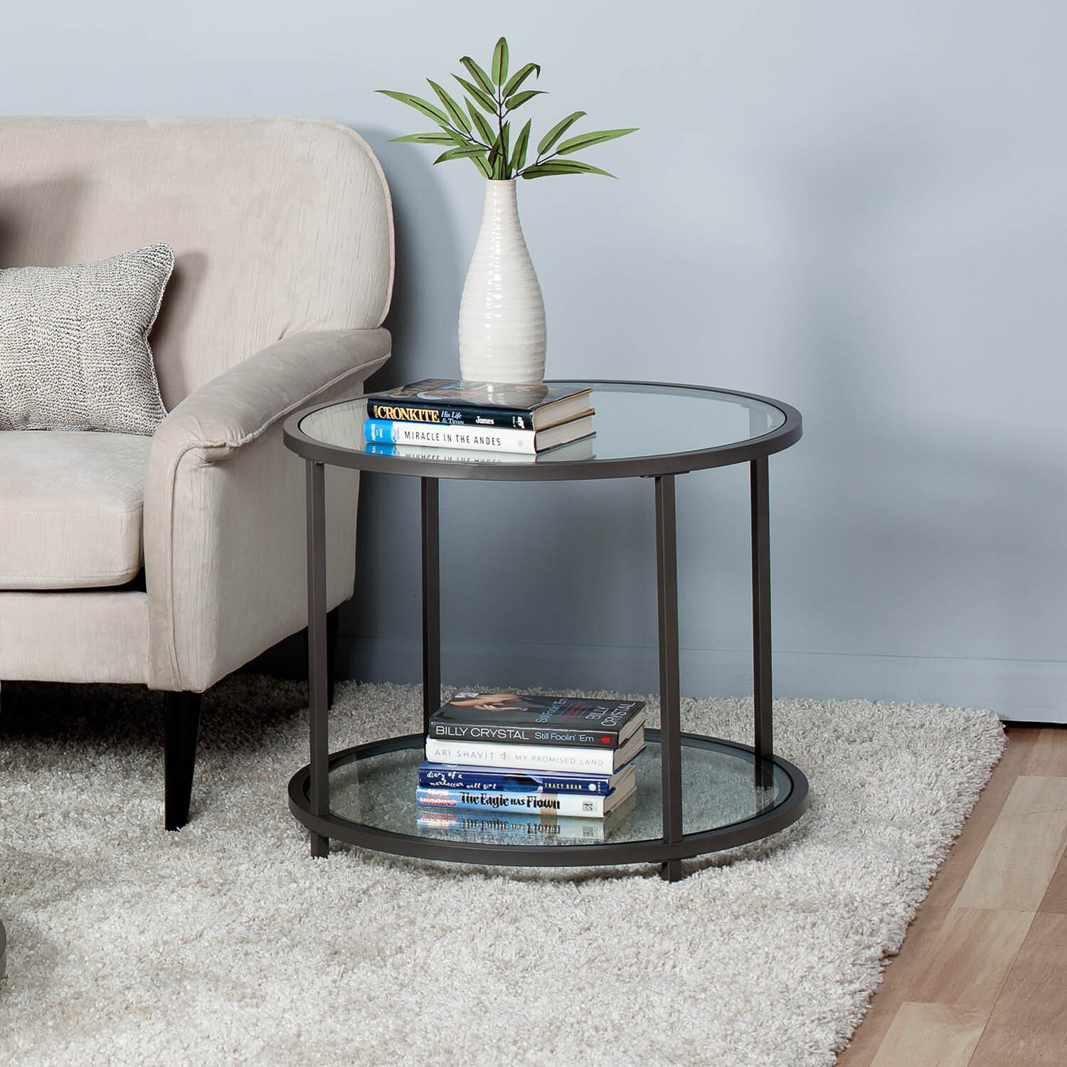 Ebern Designs Haye Glass End Table Reviews Wayfair