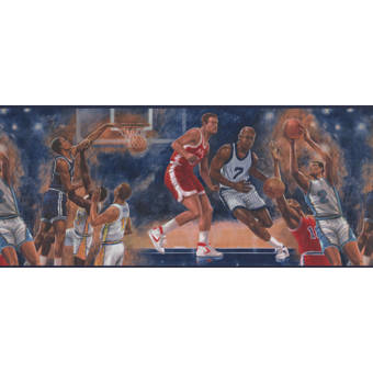 York Wallcoverings Vintage Basketball Game Sports Retro Design 15