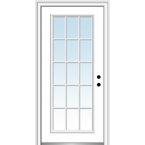 Verona Home Design Smooth Fiberglass Prehung Front Entry Door