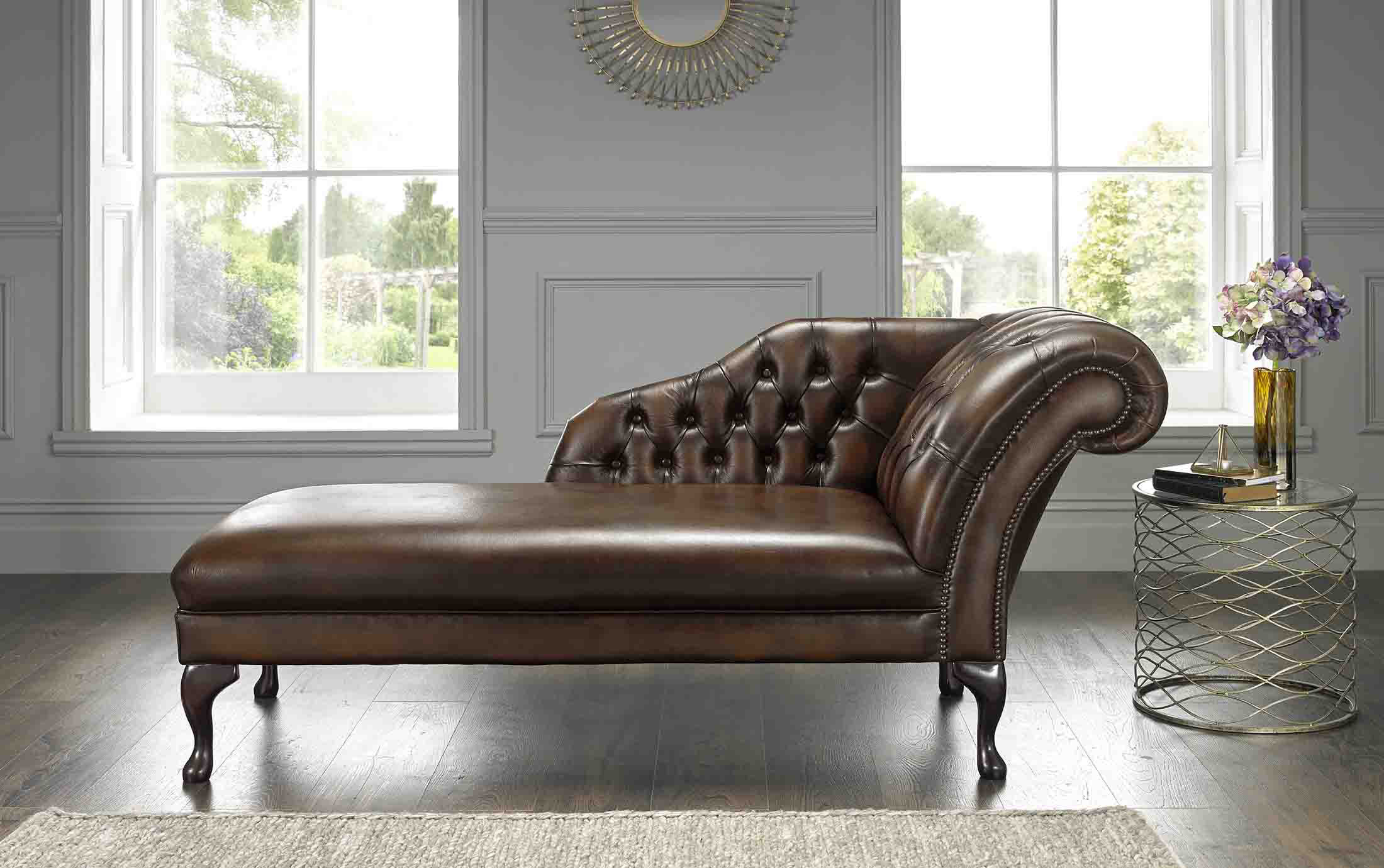 Astoria Grand Collis Antique Genuine Leather Chaise Lounge - Astoria Grand Collis Antique Genuine Leather Chaise Lounge