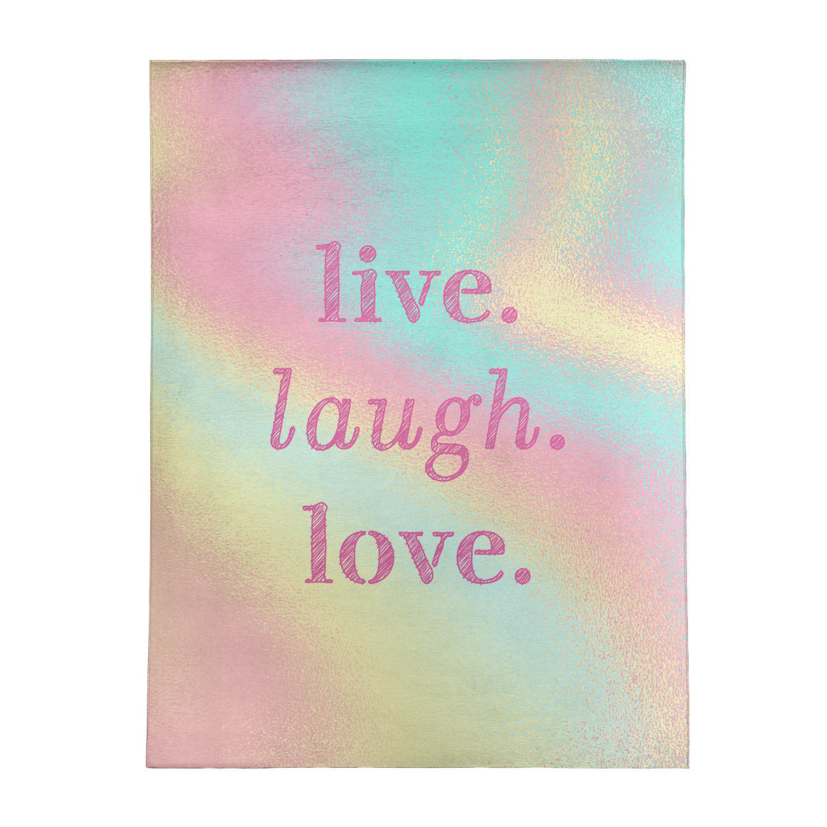 East Urban Home Multicolor Background Live Laugh Love Quote Poly Chenille Rug Wayfair