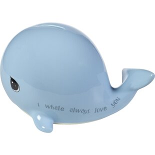 Pearhead Ceramic Whale Best Buddies Bank Baby Boy Gift 