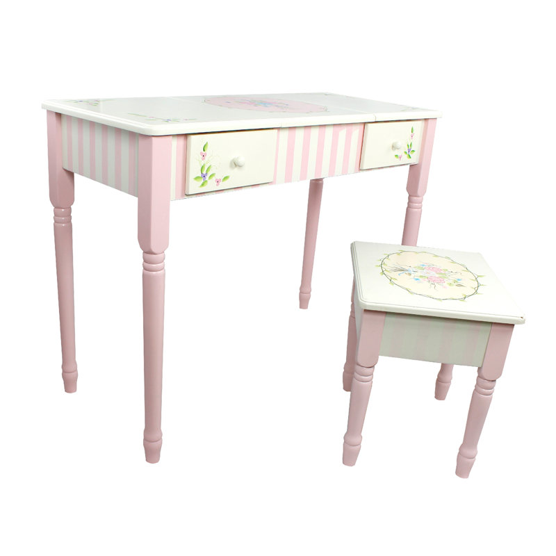 Fantasy Fields Bouquet Vanity Table Stool Set Reviews Wayfair Bouquet Vanity Table Stool Set