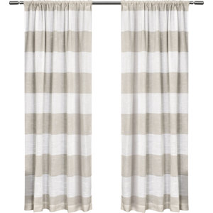 Plant City Striped Sheer Rod Pocket Curtain Panels (Set of 2)
