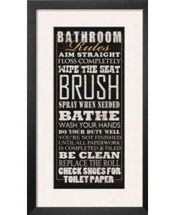 Bathroom Rules Wall Art Wayfair Bathroom Rules Framed Textual Art