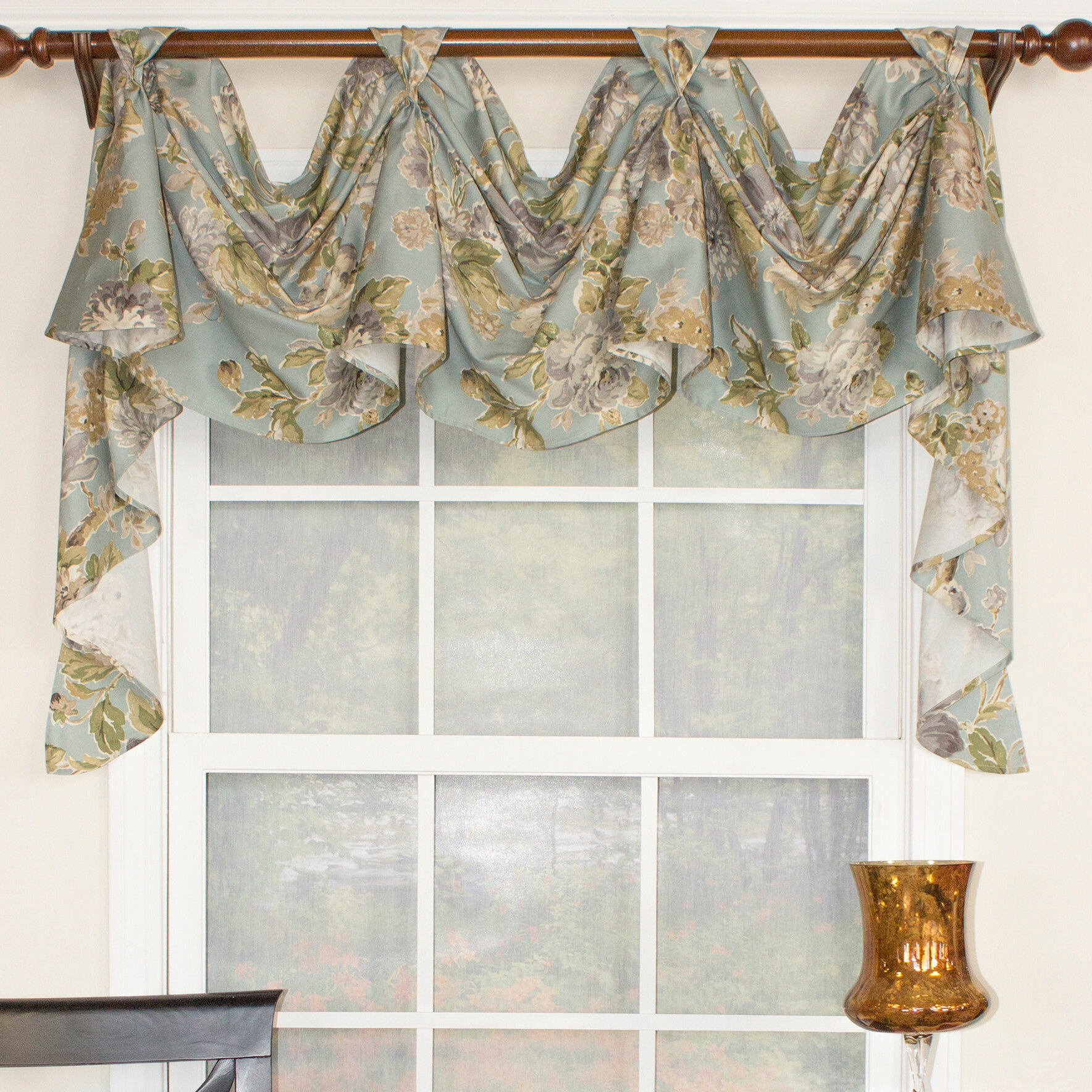 Rlf Home Floral Cotton Swag Window Valance Reviews Wayfair