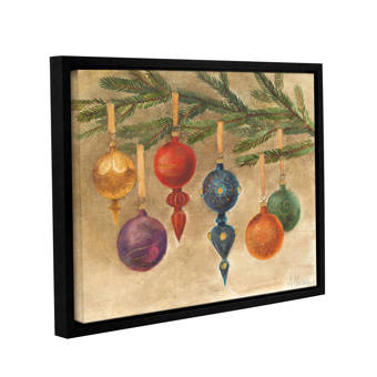 Alcott Hill Christmas Ornaments Framed Painting Print On Wrapped