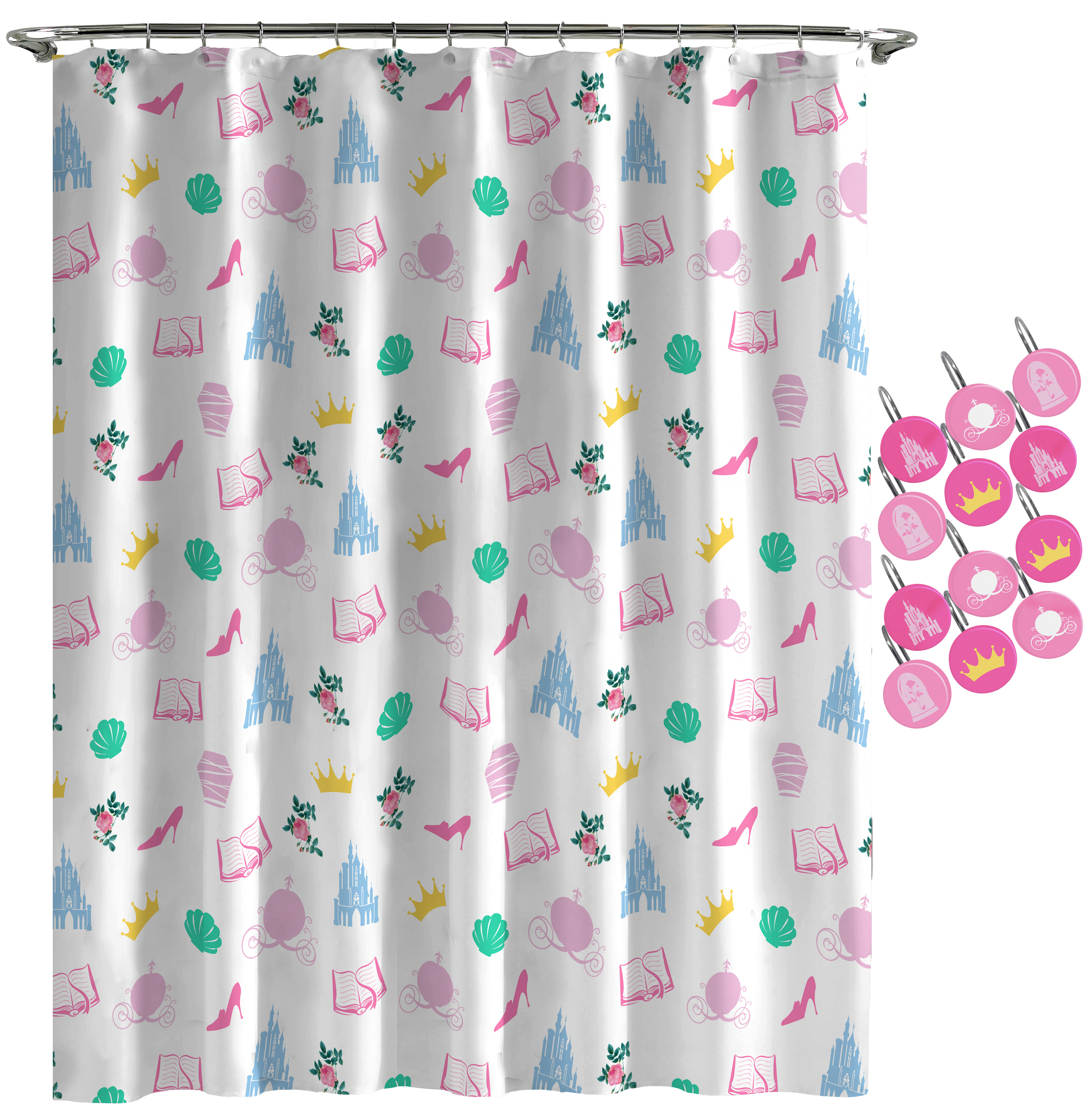Disney Characters Design Waterproof Fabric Shower Curtain Bath Curtain With Hook