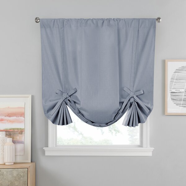 Adorable Floral Tie Up Short Window Curtain Roman Curtain Sheer Rod Pocket 