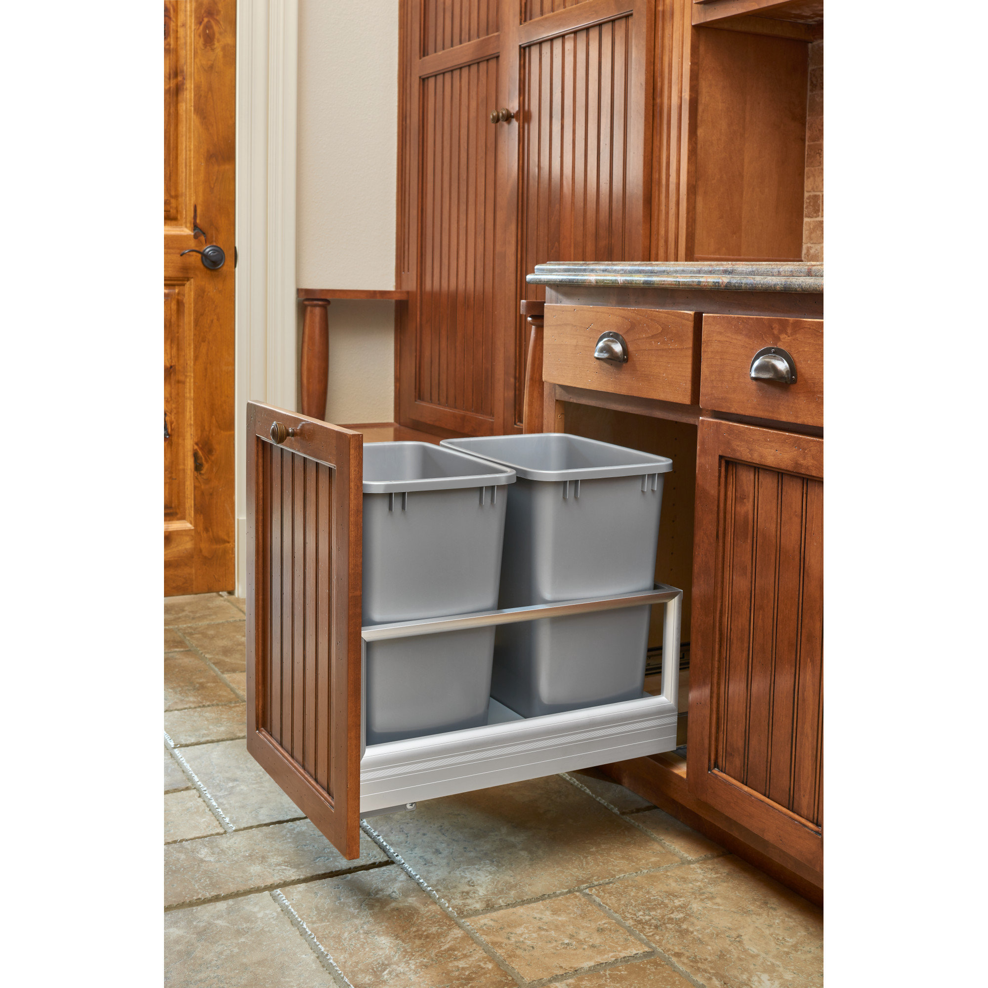 Rev A Shelf 14 19 Double Pull Out Trash Can Reviews Wayfair