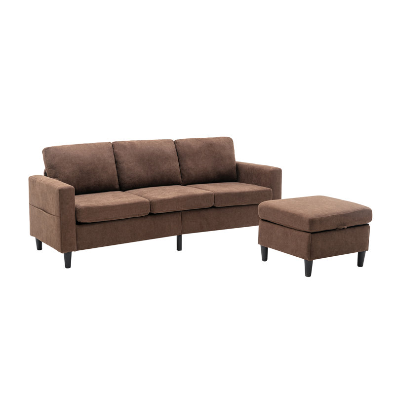 L-Shape Sofa with Movable Ottoman & Handy Side Pocket for Small Space L-Shape Sofa with Movable Ottoman & Handy Side Pocket for Small Space