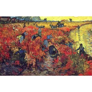 Red Vineyard at Arles by Vincent Van Gogh Painting Print on Canvas
