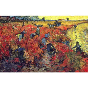 Red Vineyard at Arles by Vincent Van Gogh Painting Print on Canvas