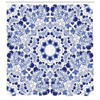 Latitude Run Allibert Bright Abstract Color For Premium Single Shower Curtain