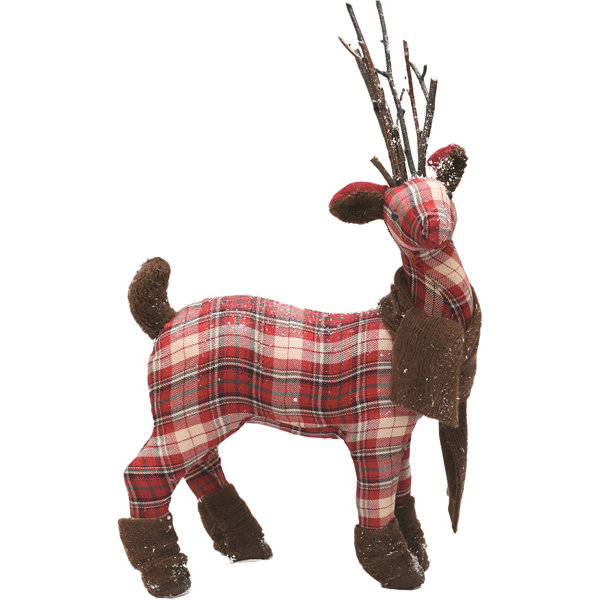 Northlight Plaid Reindeer With Scarf Table Top Christmas Figure Reviews Wayfair
