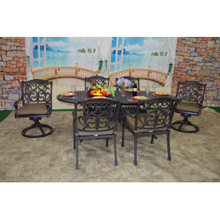 Go to store & view more images Pyxis 7 Piece Sunbrella Dining Set with Cushions by One Allium Way