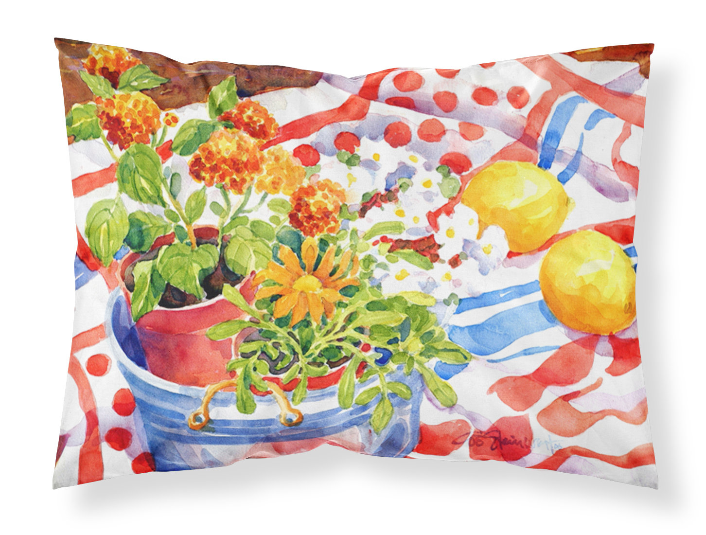 Winston Porter Kadin Flowers With A Side Of Lemons Pillowcase Wayfair