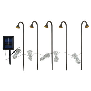 Best Solar 5 Light LED Pathway Light with Remote Panel By Wildon Home ® Outdoor Lighting Solar 5 Light LED Pathway Light with Remote Panel By Wildon Home ® Outdoor Lighting