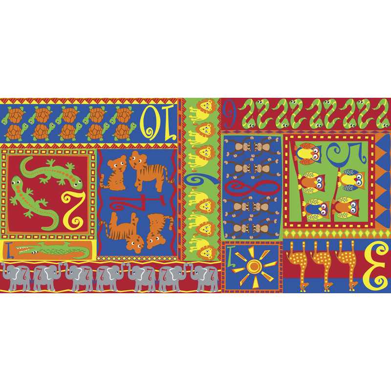 Kid Carpet Counting Geometric Tufted Red Blue Green Area Rug Wayfair