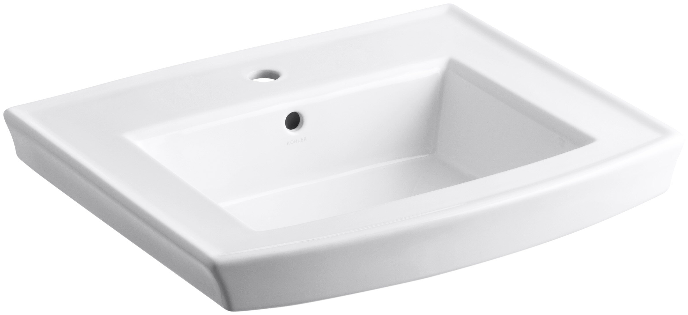 Archer Vitreous China 24 Bathroom With Sink Overflow