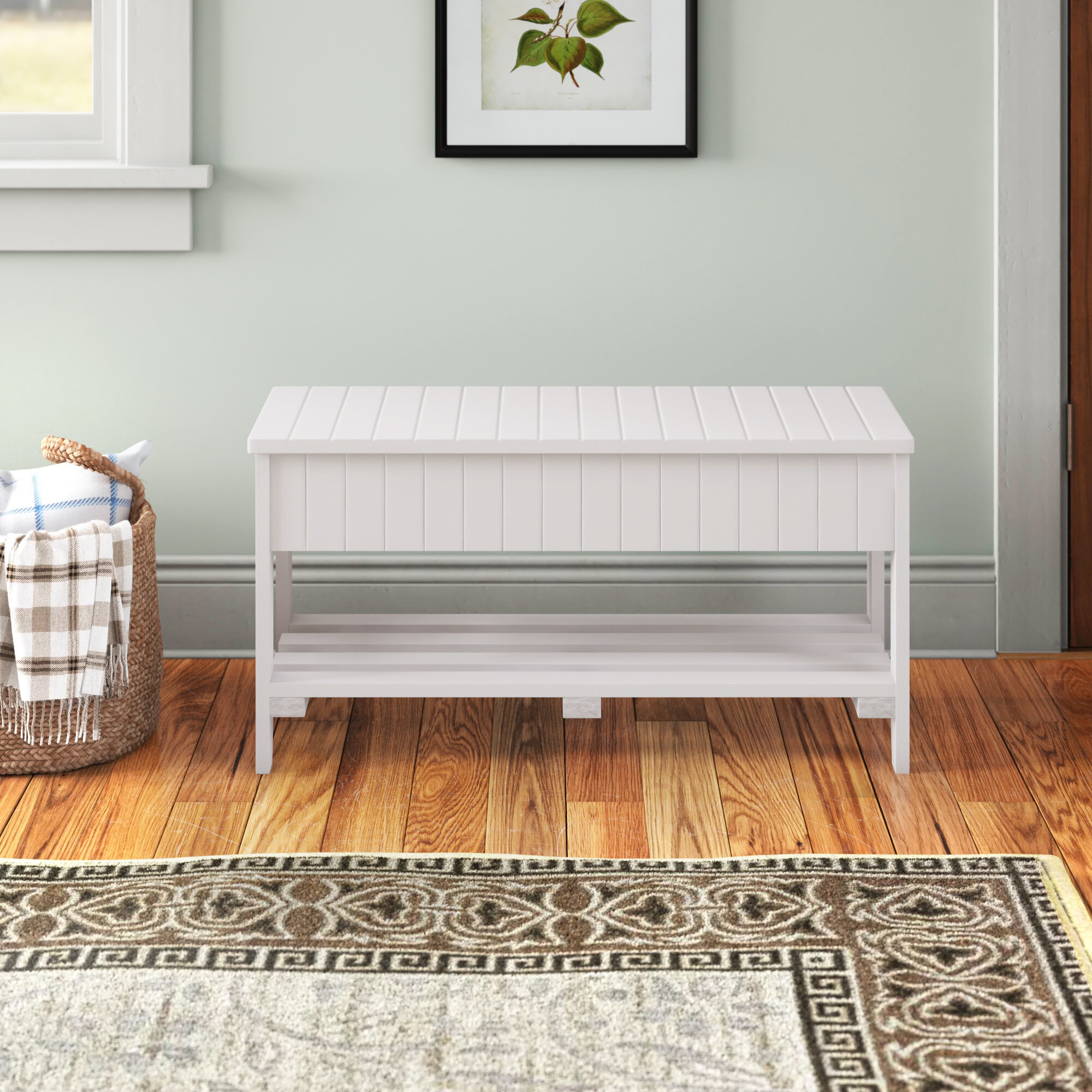 Andover Mills Toucha Wood Storage Bench Reviews Wayfair