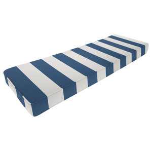 Double-Piped Outdoor Sunbrella Bench Cushion with Zippered
