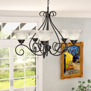 Go to store & view more images Claycomb 5-Light Shaded Chandelier by Fleur De Lis Living