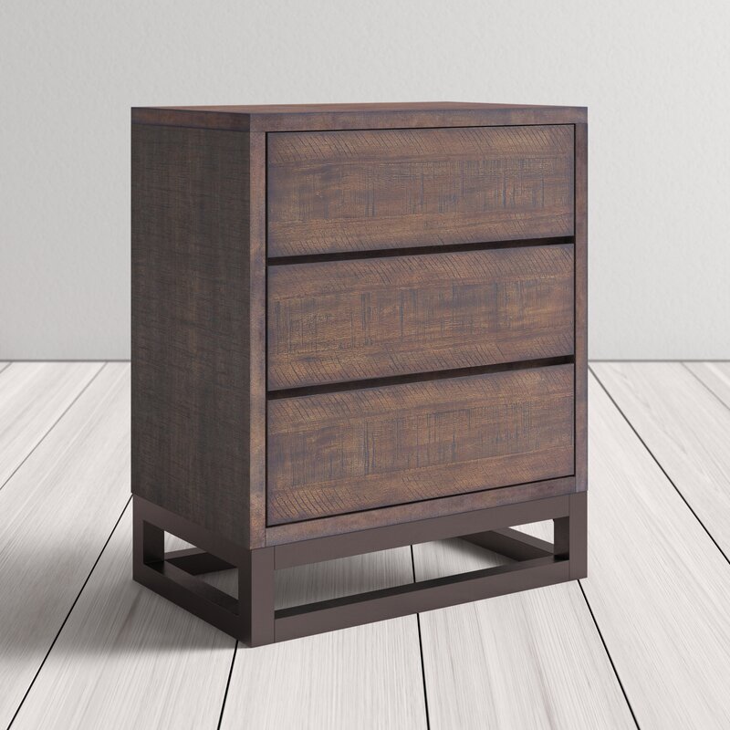 Peabody Industrial 3 Drawer Nightstand Reviews Allmodern