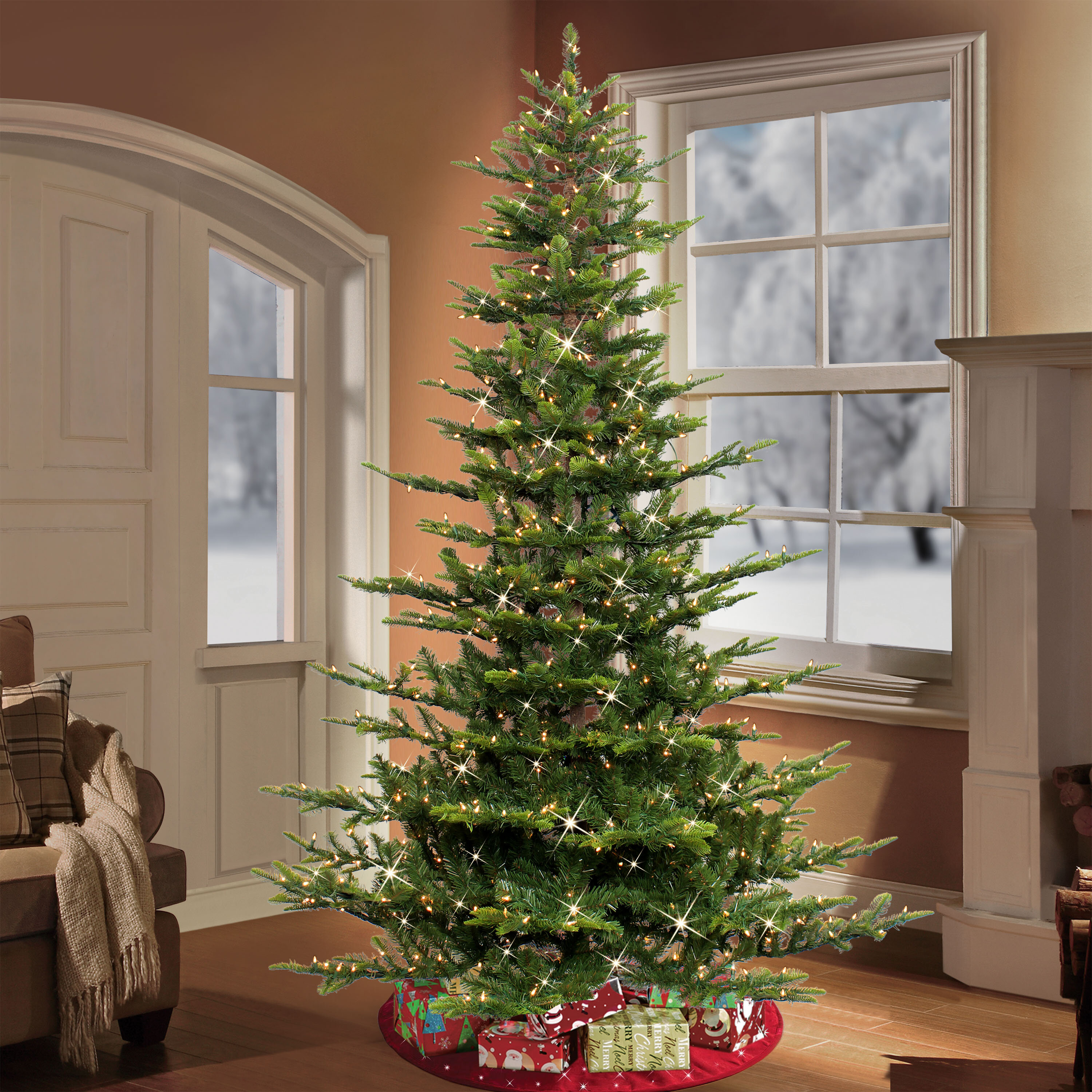 Steelside™ Prelit Aspen Green Fir Artificial Christmas Tree with Clear
