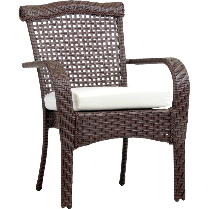 South Sea Rattan Martinique Stacking Patio Dining Chair With Cushion Perigold