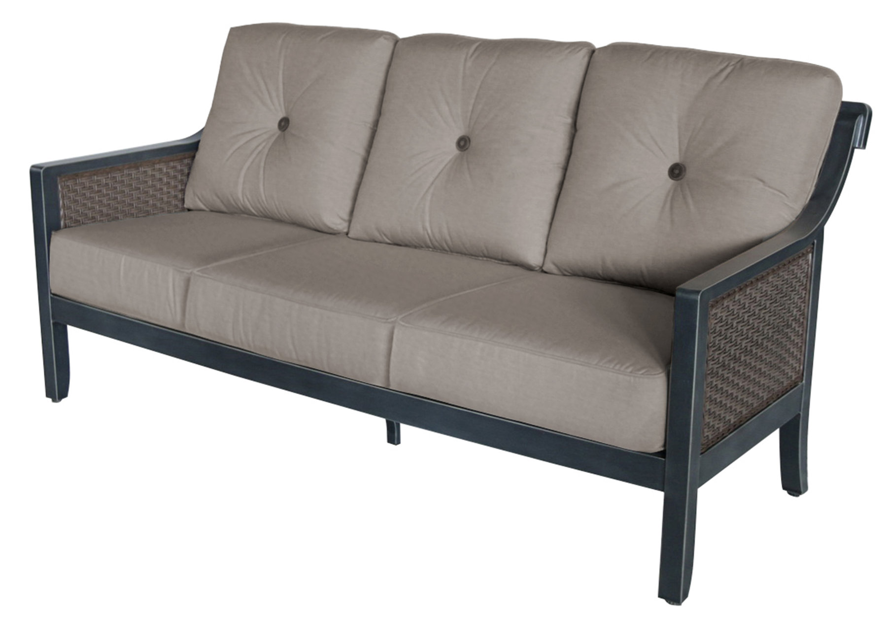 Gracie Oaks Hew Aluminum Outdoor Wicker 3 Seat Patio Sofa With Gracie Oaks Hew Aluminum Outdoor Wicker 3 Seat Patio Sofa With Cushions Wayfair