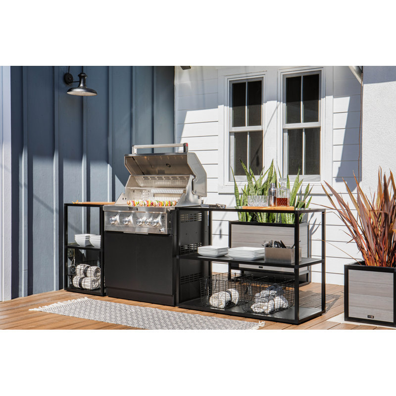 Outdoor Kitchen Series 3-Piece Modular Outdoor Kitchens Grill Not Included