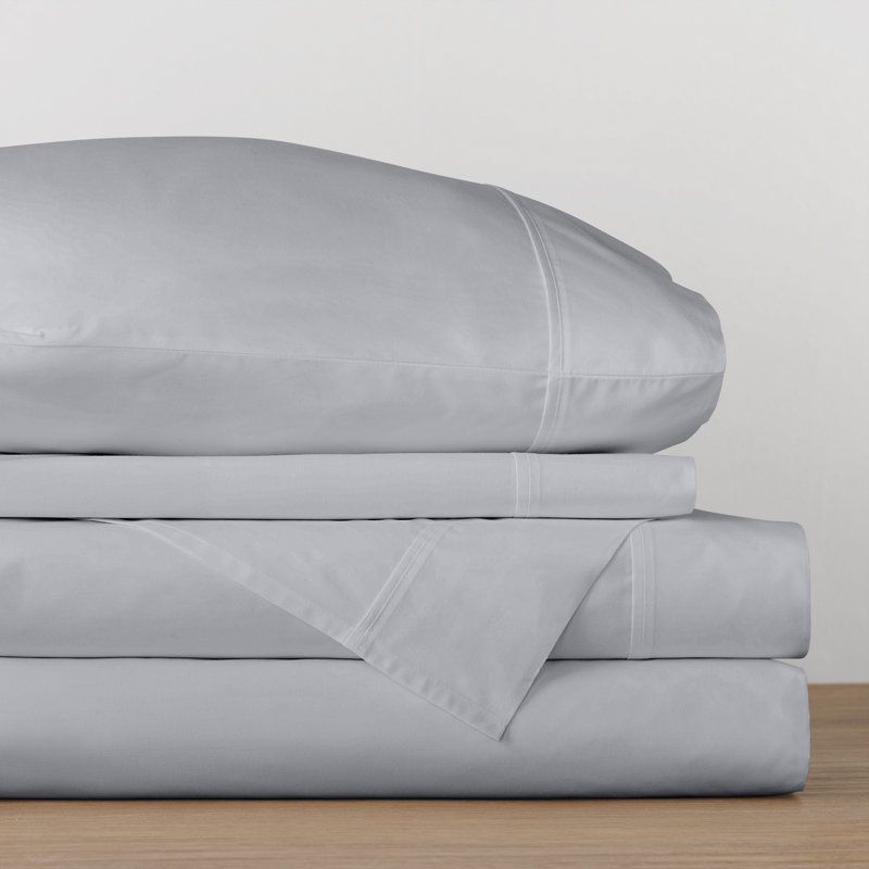 Coyer Classic Cotton Percale Sheet Set Size: Queen Sheet Set + 1 Fitted Sheet + 2 Pillowcases, Color: White