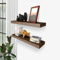 Floating Wall Shelves Bookcase Clear Glass Display Rack Storage Shelf All Sizes 