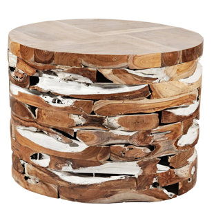 Teak Block End Table by Ibolili Best Design