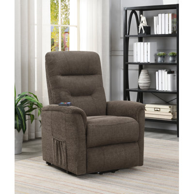 Blerta 29.5" Wide Chenille Power Lift Assist Standard Recliner with Massager