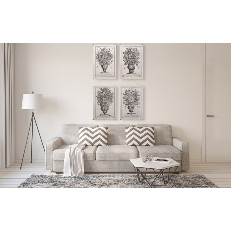 Charlton Home 4 Piece Reproduction Floral Image On Wood And Paper Set Wayfair