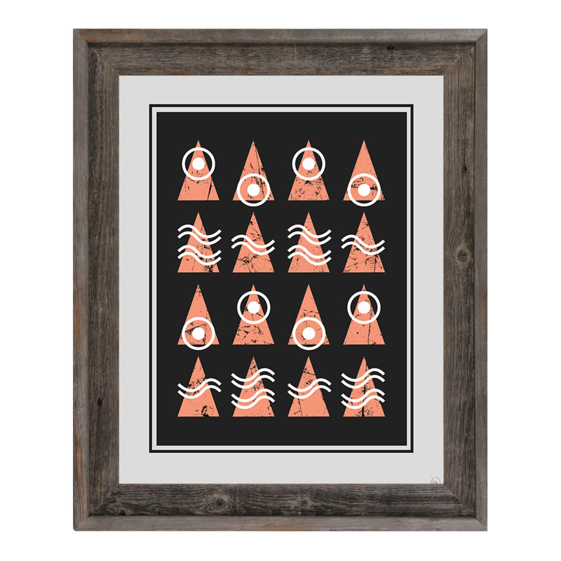 Click Wall Art Triangle Codex Black Coral Framed Graphic Art On Canvas Wayfair