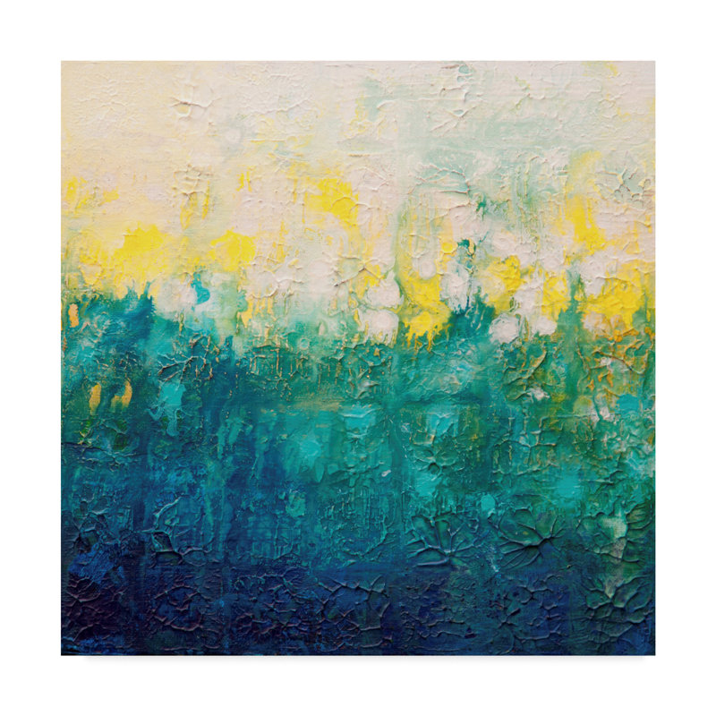 Trademark Art Topography Yellow Acrylic Painting Print On